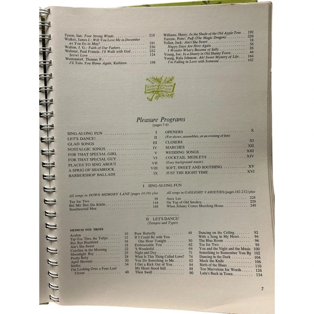 VINTAGE Readers Digest 1969 Family Songbook Hardcover Spiral Bound Green